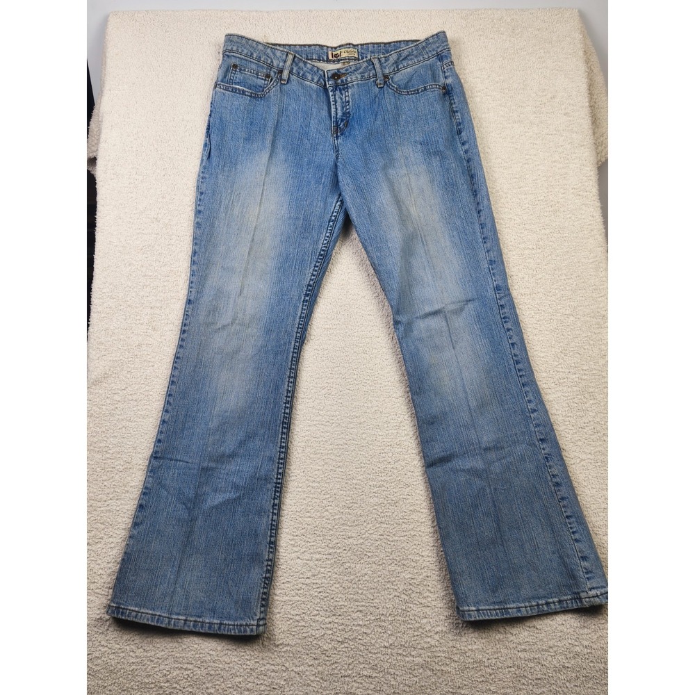 Lei Low Rise Flare Jeans Womens Light Wash Flap Pocket Boho 32